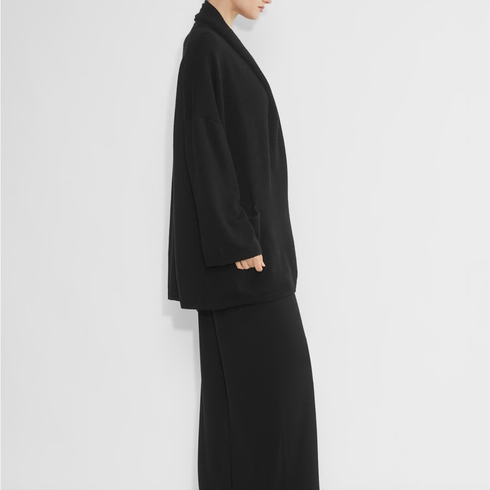 Aritzia Nook Merino Wool Black Oversized Women's Cardigan Sweater - Picture 5 of 14
